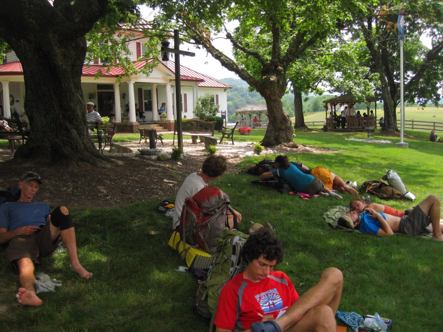 Thru-hikers crashing en masse at the Homeplace 