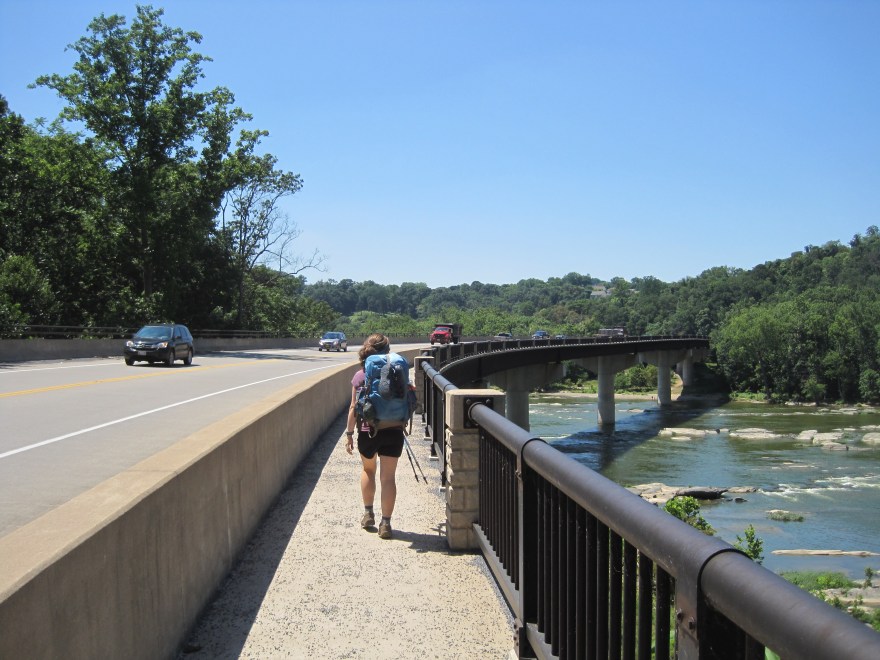 Entering Harper's Ferry, crossing the Shenandoah.